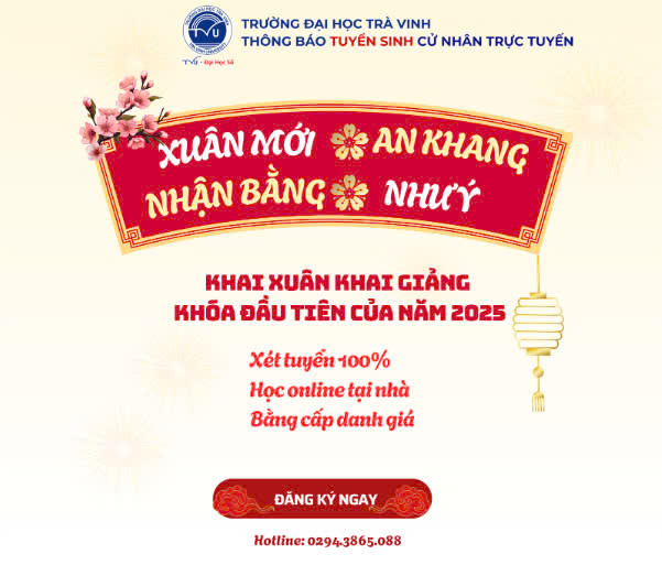 TVU - Đại Học Số - Trường Đại học Trà Vinh - Tuyển sinh cử nhân trực tuyến - Học Online