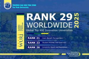Theo bảng xếp hạng từ Liên minh các trường đại học thế giới WURI 2025 với hơn 1.252 trường đại học toàn cầu tham gia xếp hạng, Trường Đại học Trà Vinh (TVU) tiếp tục khẳng định vị thế khi tăng 13 bậc (so với năm 2024), đạt hạng 29/400 trường đại học có ảnh hưởng và đóng góp cho xã hội . TVU tự hào là trường đại học tiêu biểu trong khu vực ĐBSCL giữ vững thứ hạng cao liên tục 6 năm liền có mặt tại bảng xếp hạng danh giá này.