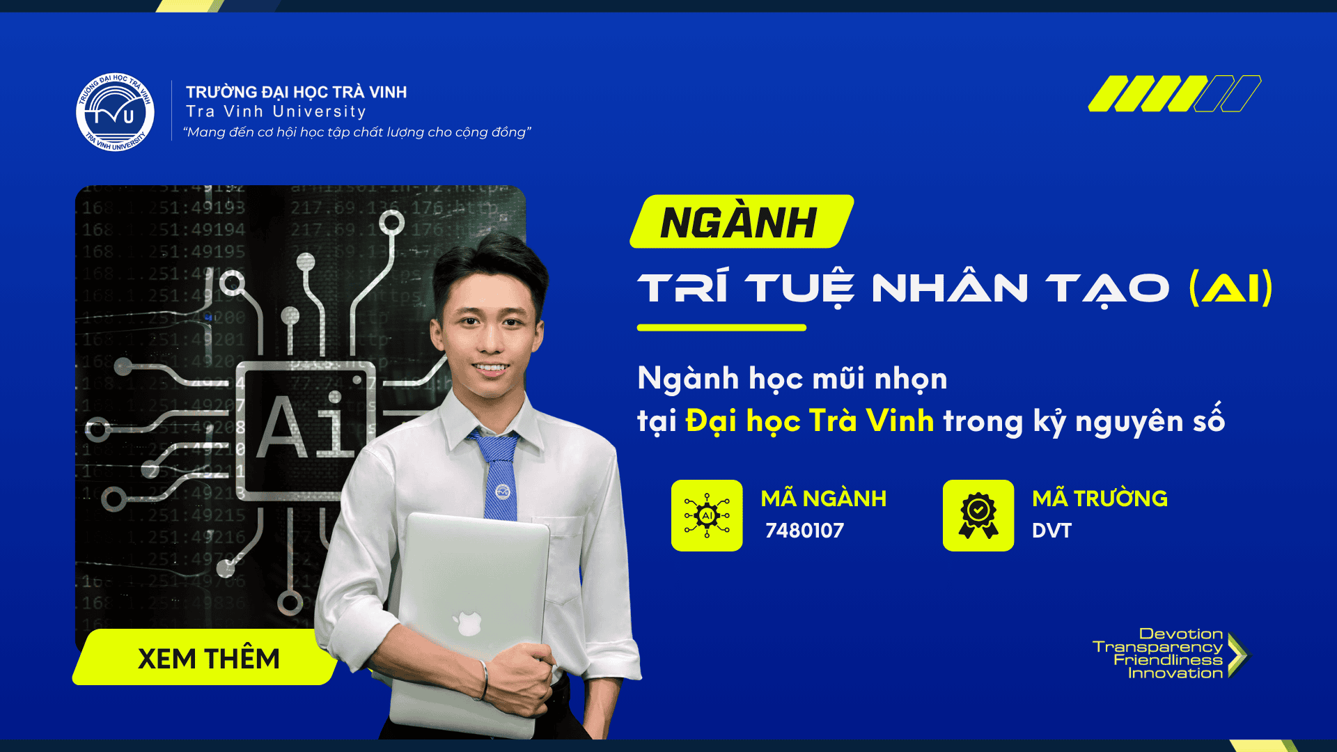 Ngành Trí tuệ nhân tạo (AI) – Ngành học mũi nhọn tại Đại học Trà Vinh trong kỷ nguyên số