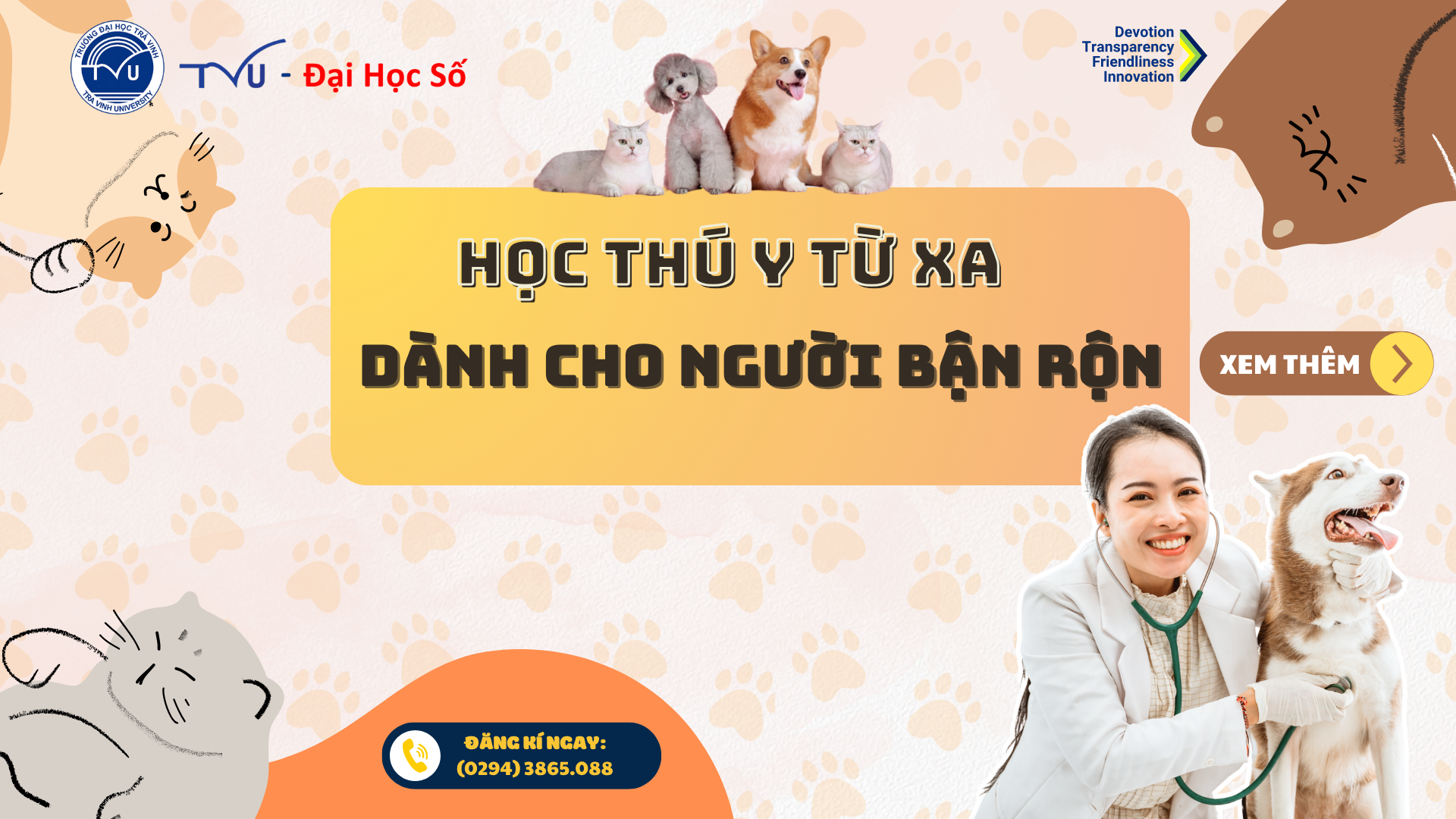 Học ngành Thú y hệ đại học từ xa tại Trường Đại học Trà Vinh - Dành cho người bận rộn
