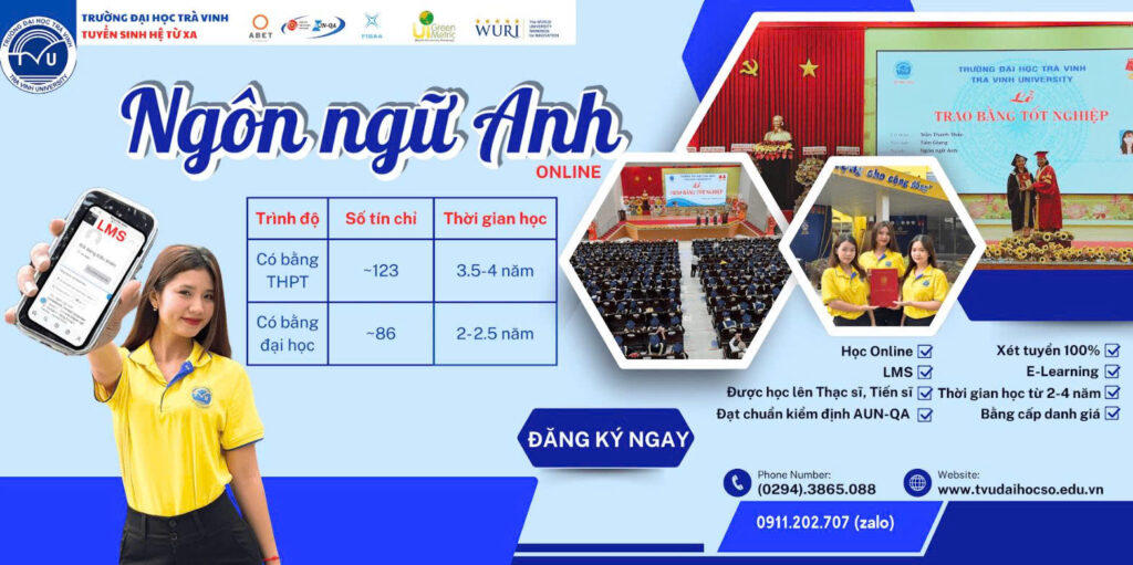 Ngành ngôn ngữ Anh hệ từ xa tại Trường Đại học Trà Vinh – lựa chọn linh hoạt cho người đi làm